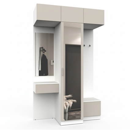 Набор мебели для прихожей "Марсель-255" МР 01-255 В2490 Ш1500 Г580 (ЛДСП Кашемир)